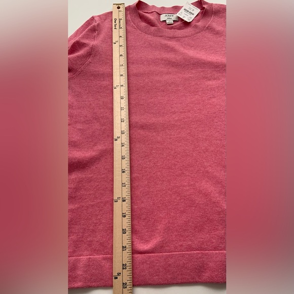 J. Crew Cotton Teddie Sweater Crewneck NWT Heather Pink Coral Sz S - Picture 7 of 9